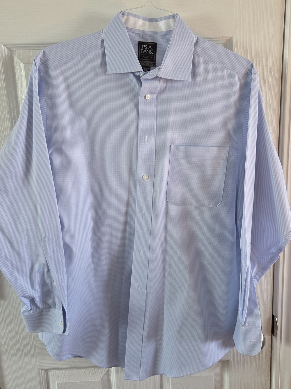 Jos. A. Bank Men's Light Blue Dress Shirt with Chest Pocket